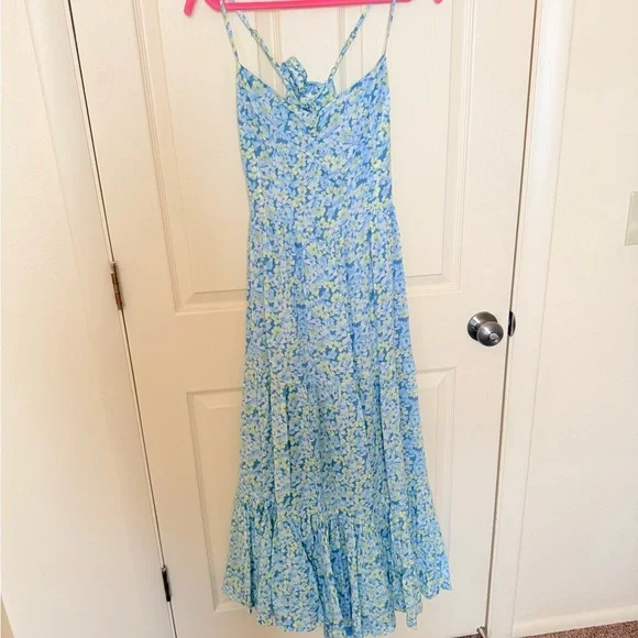 American Eagle Outfitters Blue Floral Maxi Dress - Picture 1 of 2